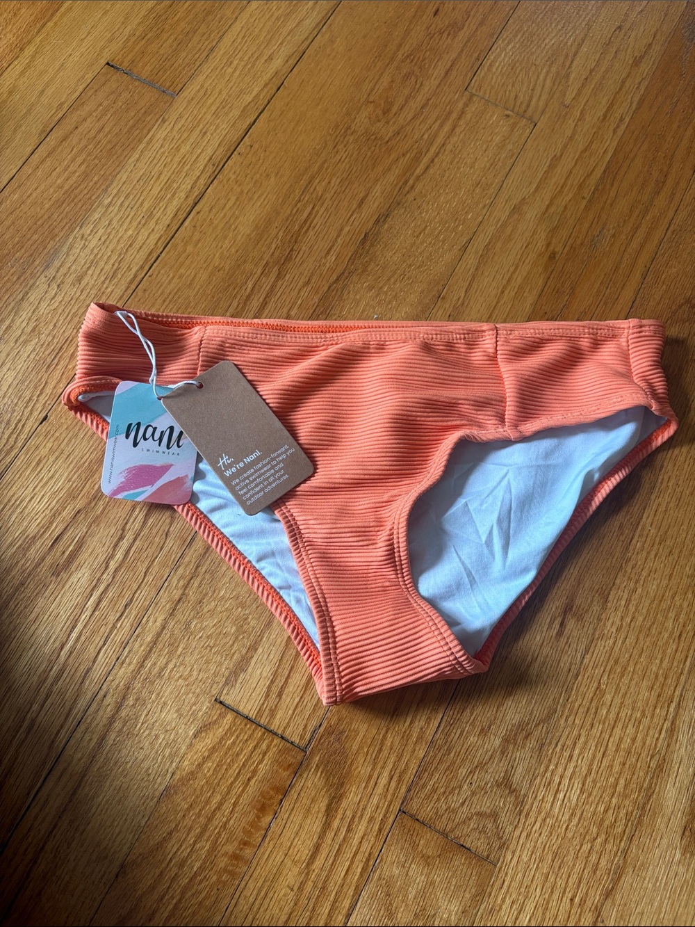 Nani Orange Ribbed Bikini Bottoms